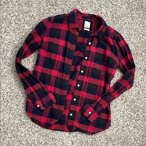 Red and Black Plaid Flannel Shirt